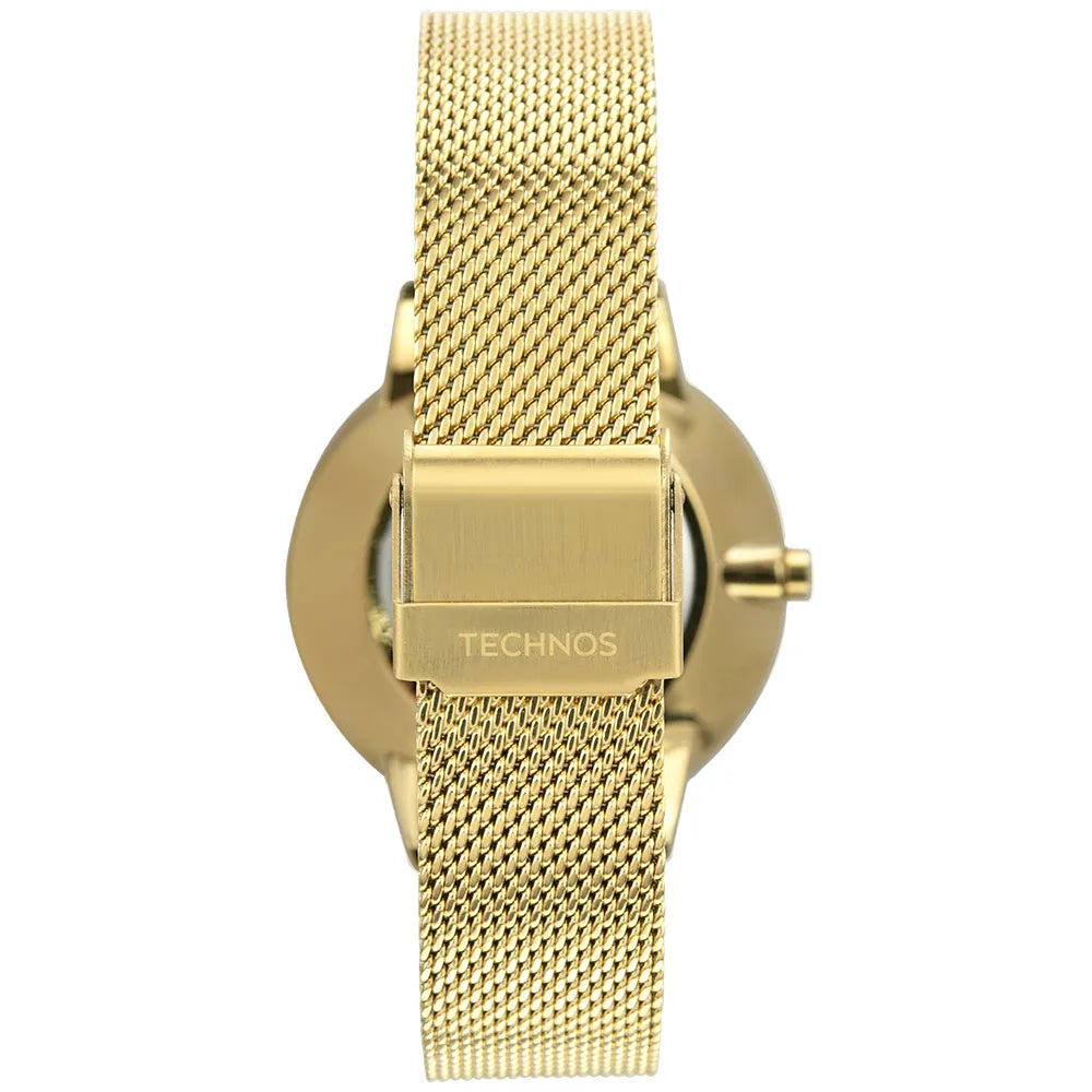 Relógio Technos Feminino Crystal Dourado