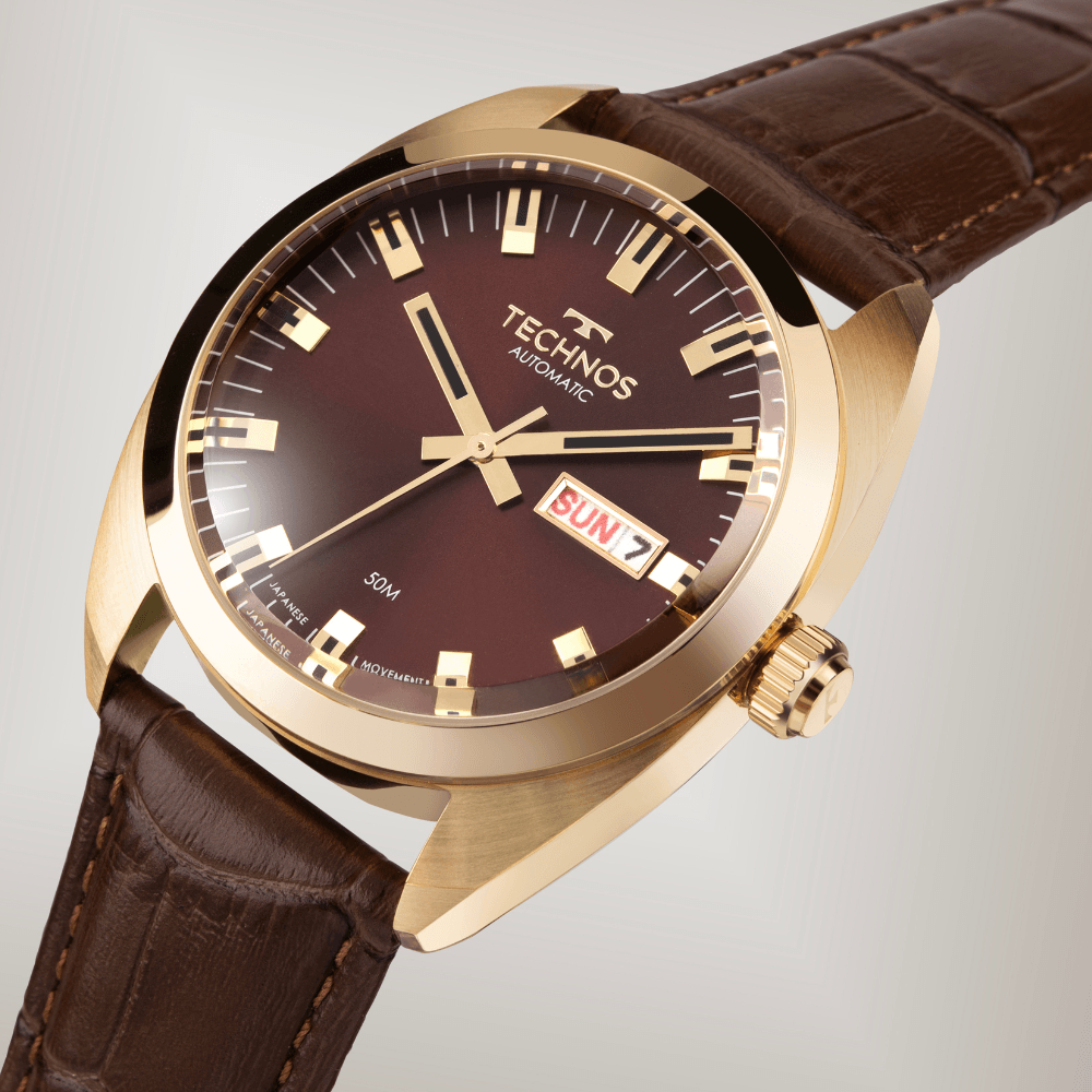 Relógio Technos Masculino Automatico Dourado