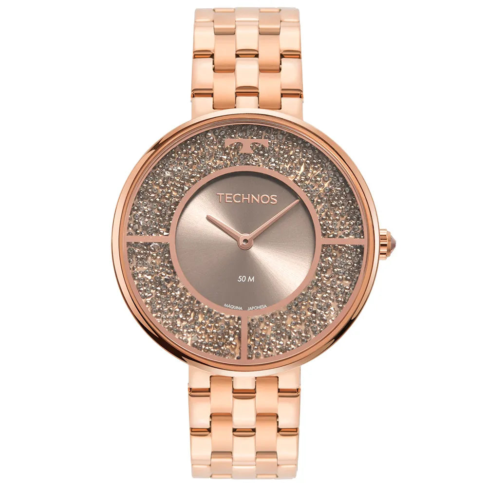 Relógio Technos Feminino Crystal Rosé