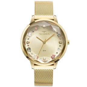 Relógio Technos Feminino Crystal Dourado