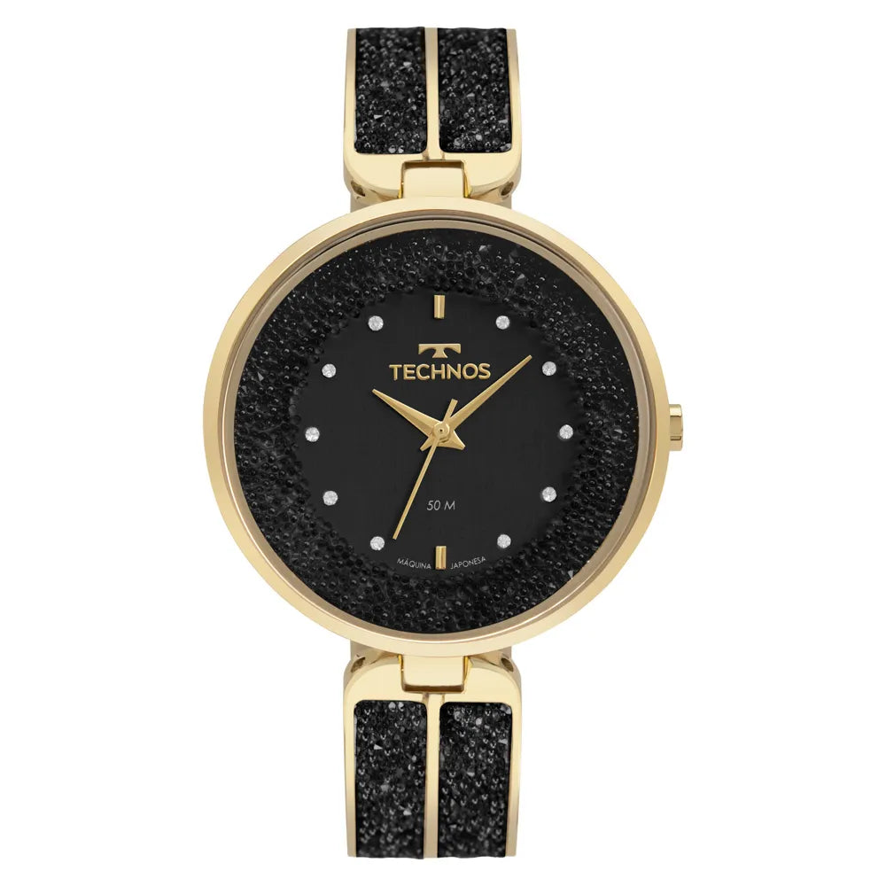 Relógio Technos Feminino Crystal Dourado