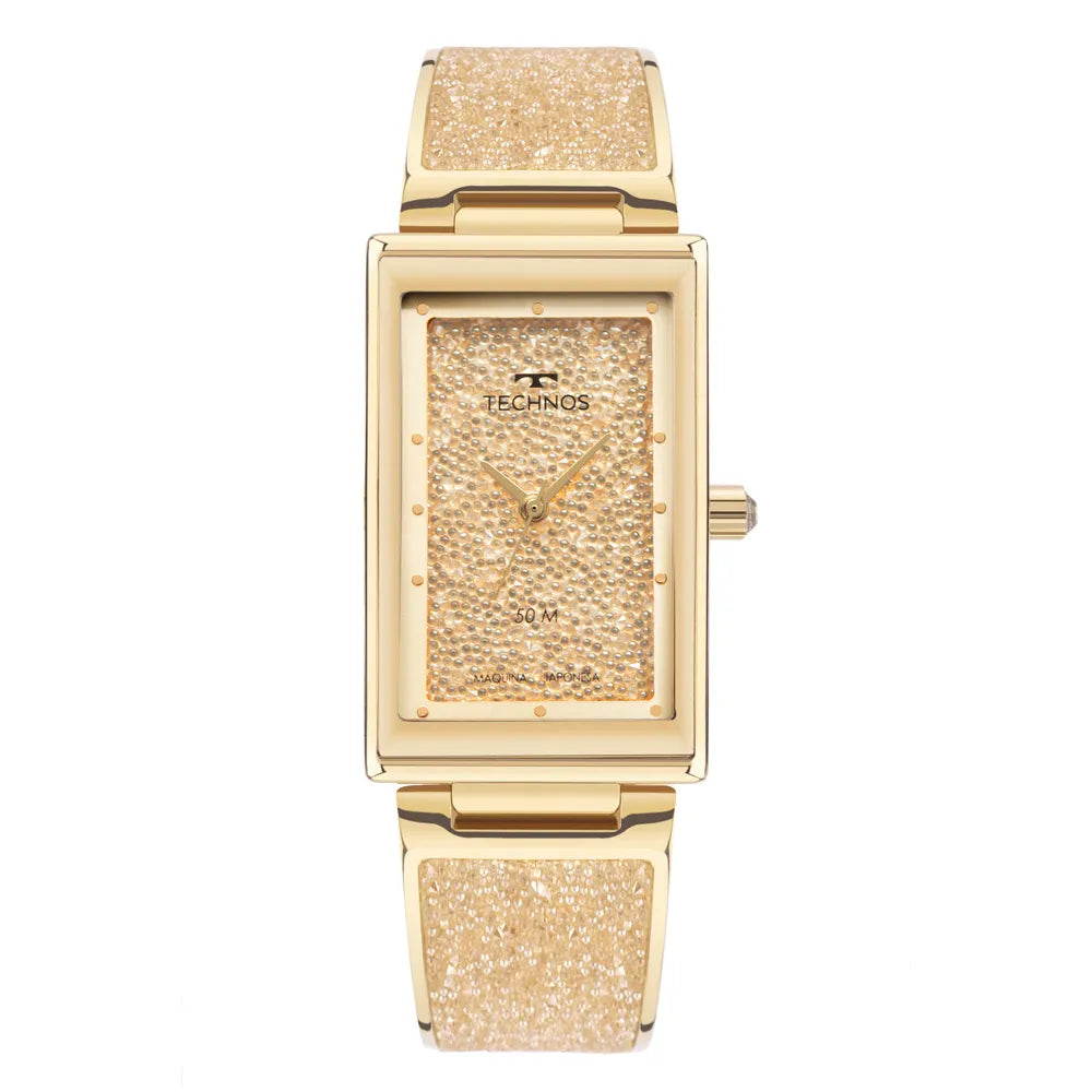 Relógio Technos Feminino Crystal Dourado