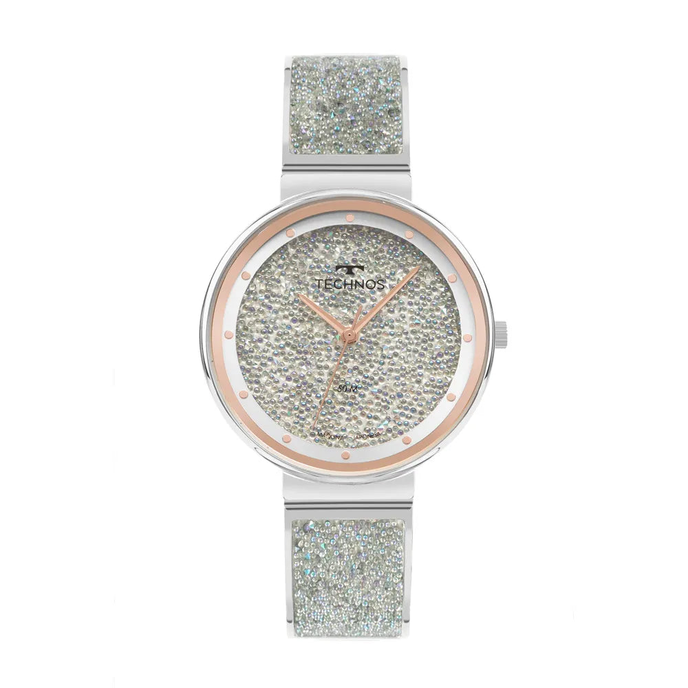 Relógio Technos Feminino Crystal Prata