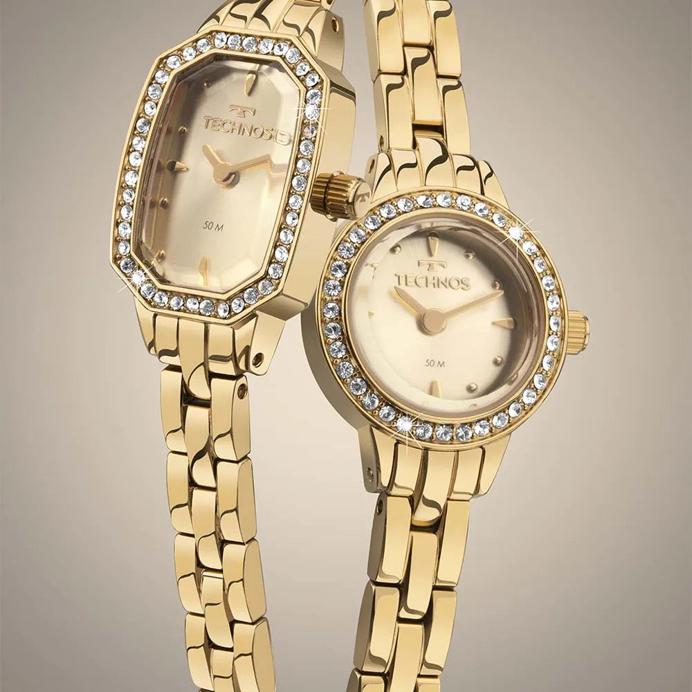 Relógio Technos Feminino Mini Joia Dourado