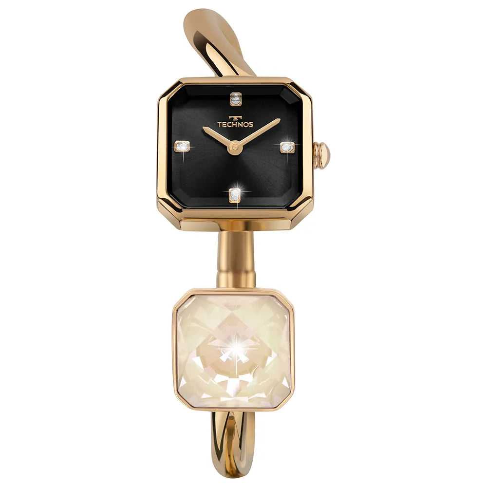 Relógio Technos Feminino Crystal Dourado