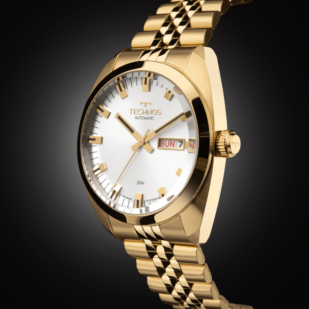 Relógio Technos Masculino Automatico Dourado