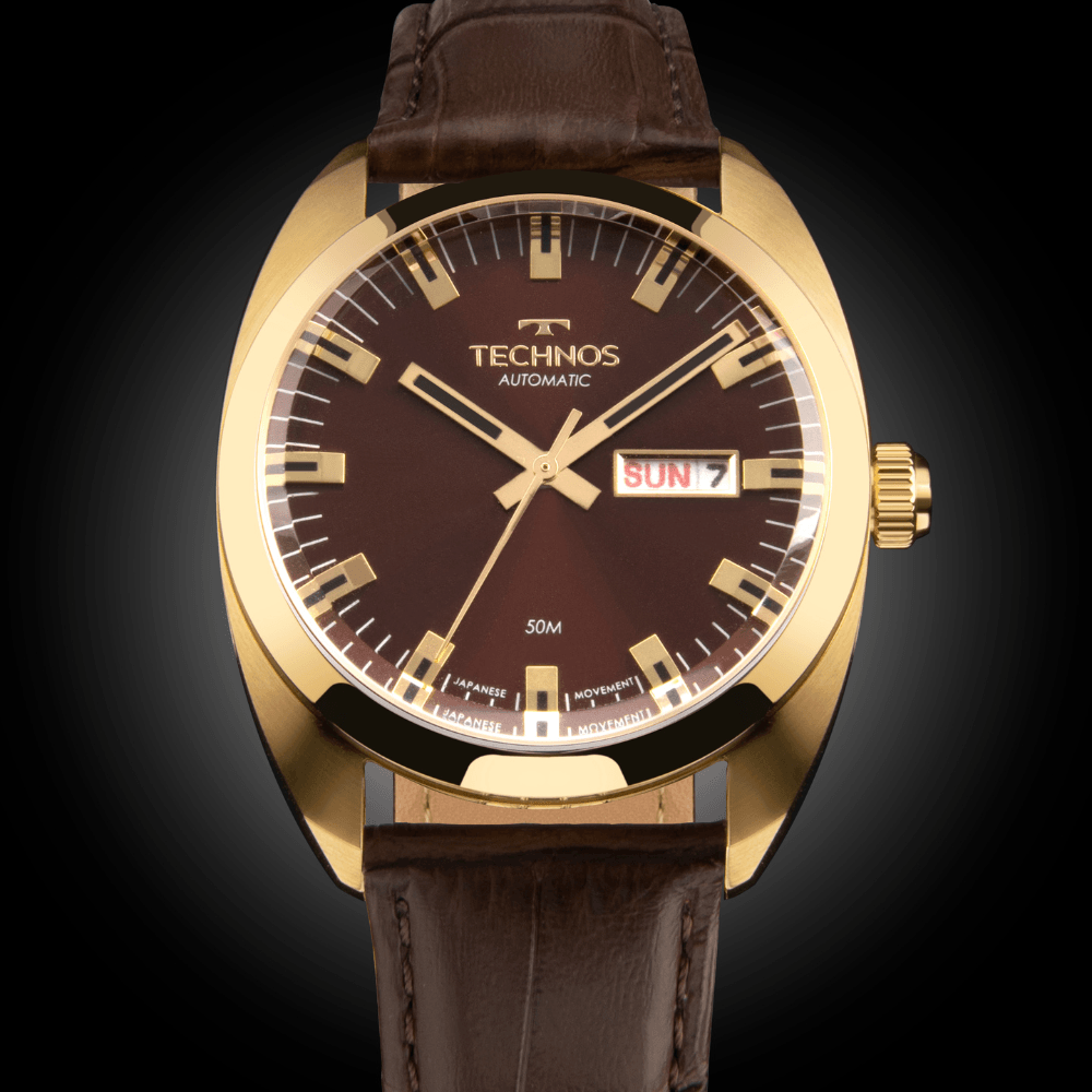 Relógio Technos Masculino Automatico Dourado