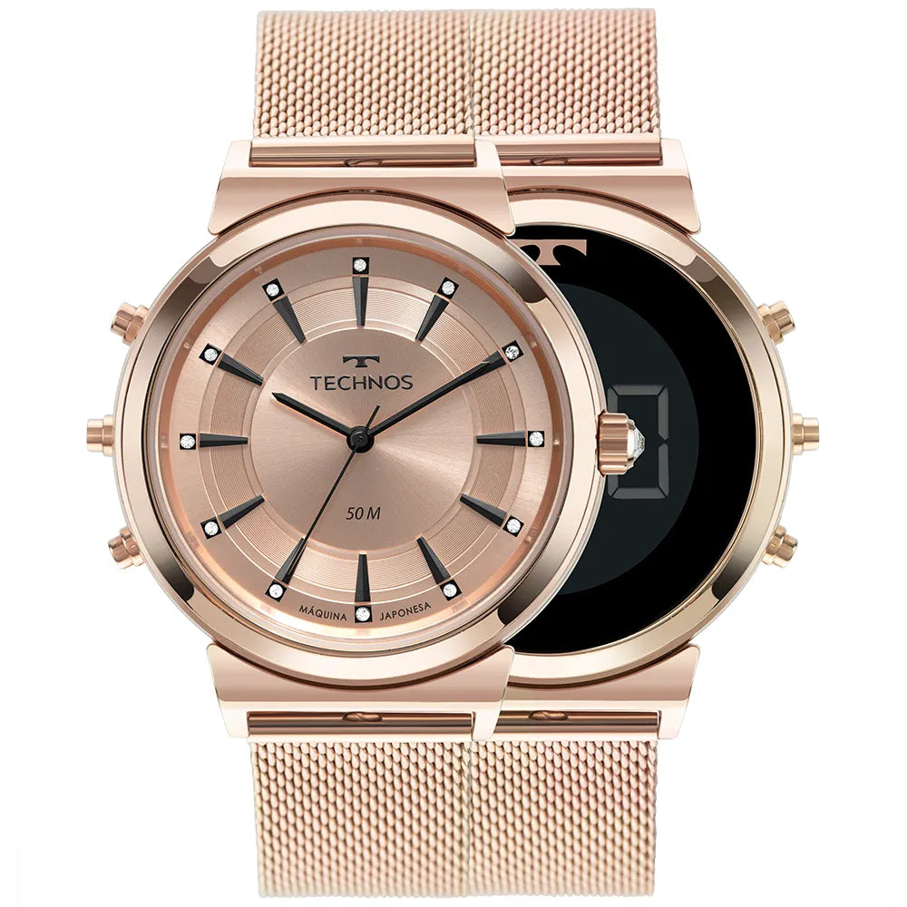 Relógio Technos Feminino Curvas Digital Rosé