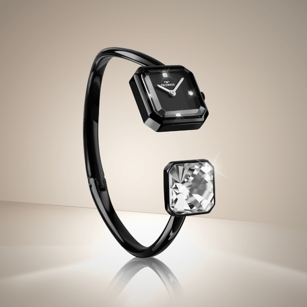 Relógio Technos Feminino Crystal Preto